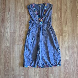 Ella Moss Gray Midi Dress with Colorful Accents